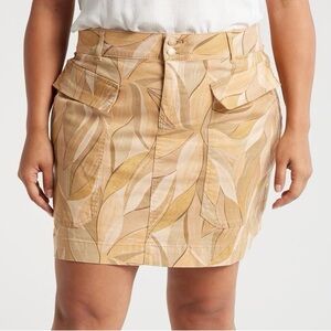 Democracy Ab Solution Patch Pocket Skirt Women’s Size 16W Stretch Twill Leaves
